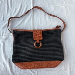 Architect Black and Brown Vintage Shoulder Bag